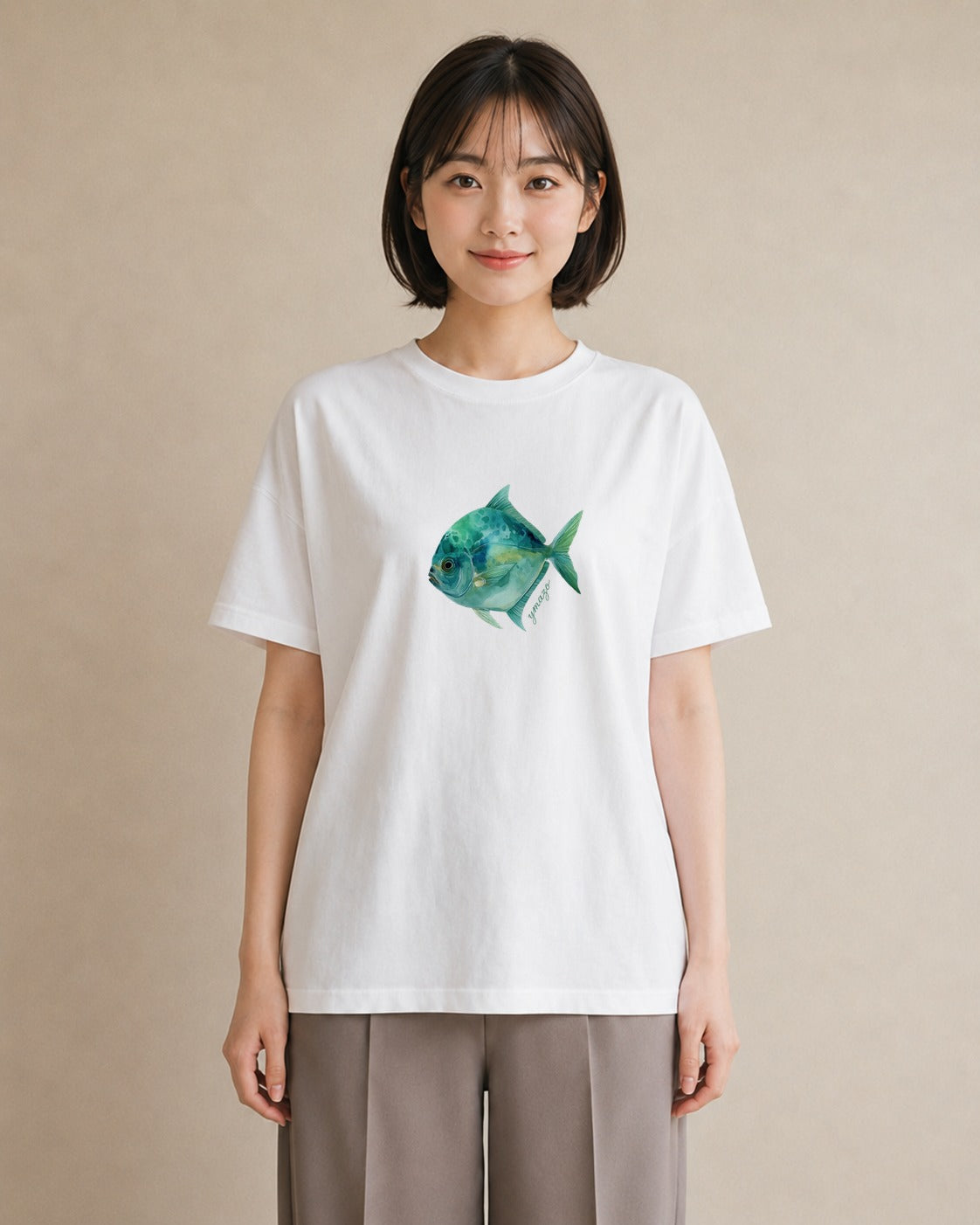 デザインTシャツ レディース 出目金 ペット 動物 イラスト フェミニン 敬老の日 ホワイトデー 白T