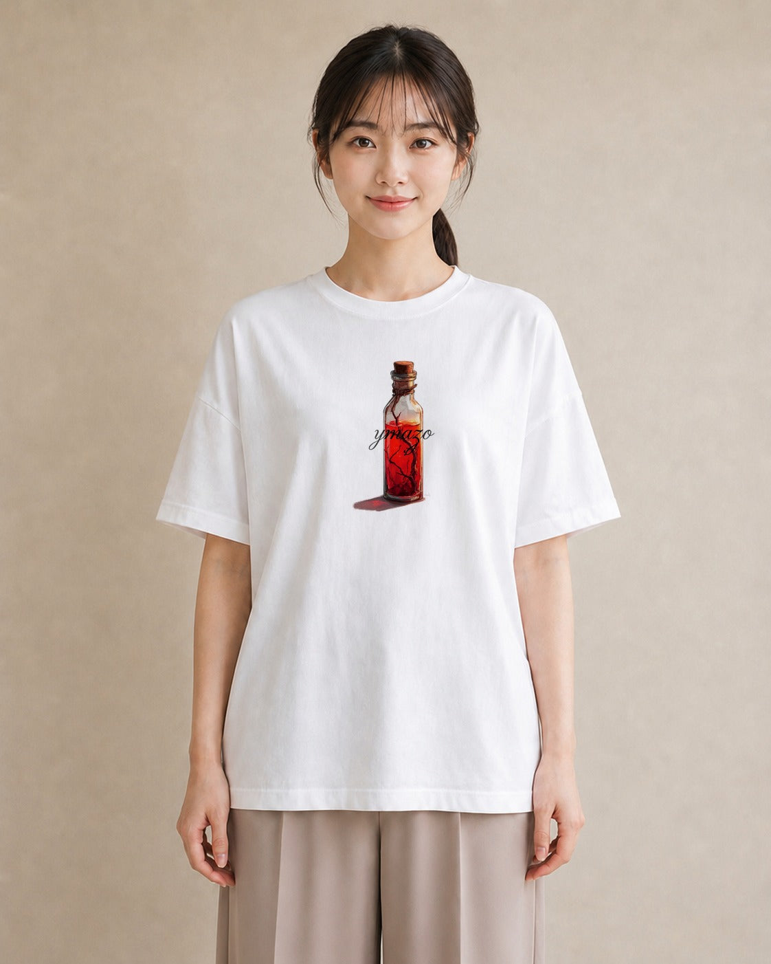 デザインTシャツ レディース ガラス瓶 小枝 ボタニカル ナチュラル アンティーク イラスト ポップ クリスマス 旅行 白T