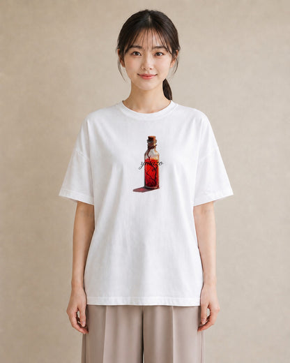 デザインTシャツ レディース ガラス瓶 小枝 ボタニカル ナチュラル アンティーク イラスト ポップ クリスマス 旅行 白T