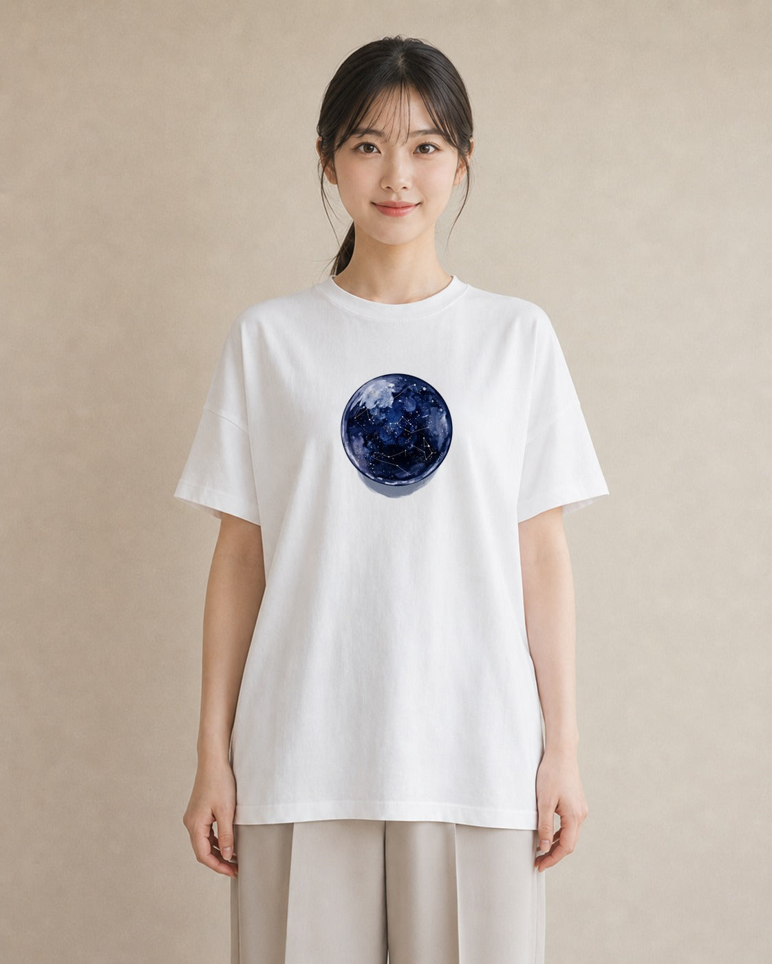 半袖Tシャツ レディース スター 星空 宇宙 イラスト ゆるかわ 姉妹 送別ギフト 白T
