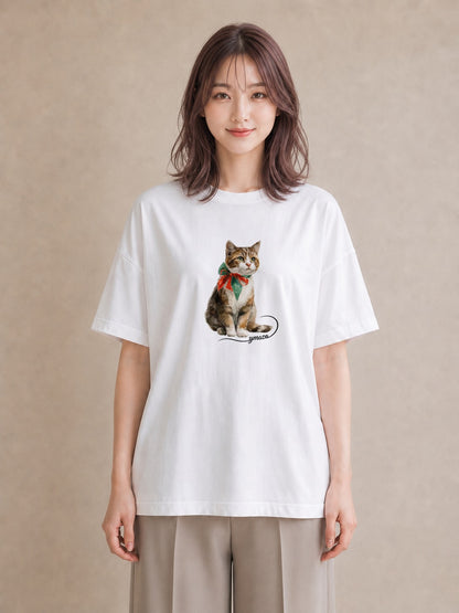 グラフィックTシャツ レディース ソマリ 猫 ねこ イラスト ポップ 姉妹 送別ギフト 白T