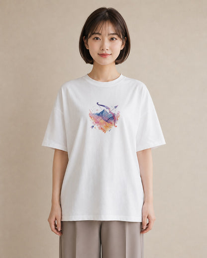 グラフィックTシャツ レディース 魚座 星空 宇宙 イラスト ボタニカル カフェ服 クリスマス 白T