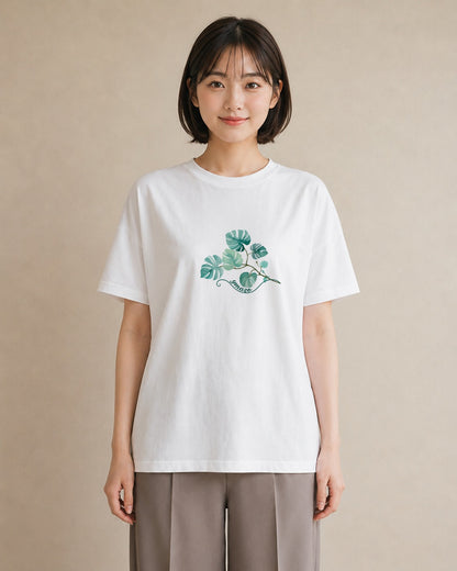 グラフィックTシャツ レディース ボタニカル 植物 イラスト ヴィンテージ風 部屋着 女性向けギフト 白T