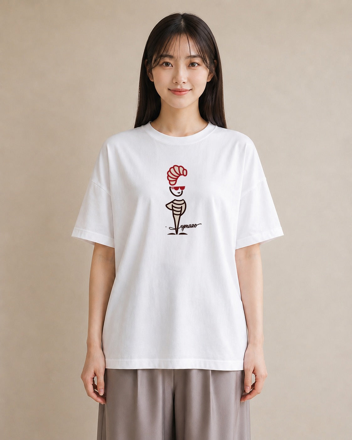 Tシャツ レディース パン ベーカリー イラスト モード 旅行用 海 白T