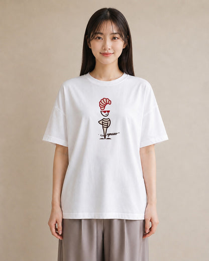 Tシャツ レディース パン ベーカリー イラスト モード 旅行用 海 白T