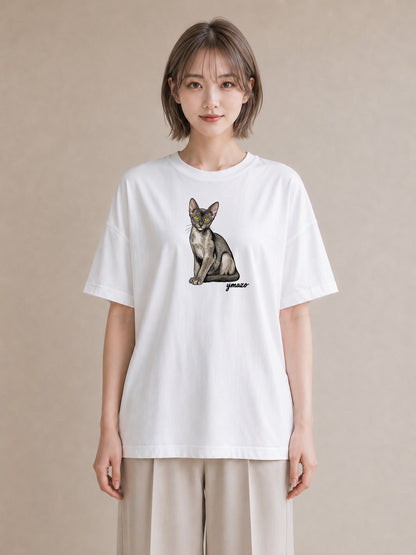プリントTシャツ レディース ソマリ 猫 ねこ イラスト ゆるコーデ 社会人 女性 白T