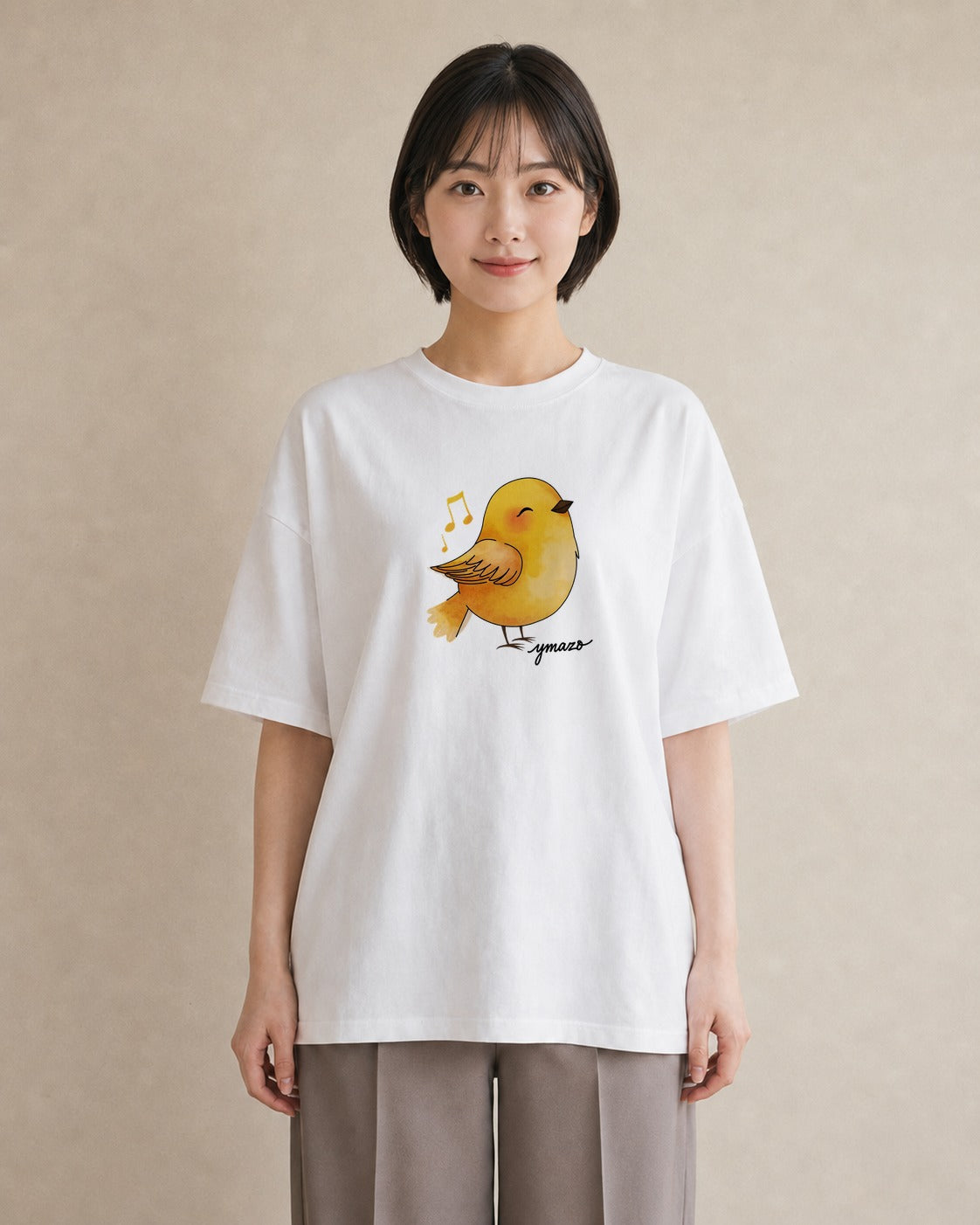 Tシャツ レディース 小鳥 ペット 動物 イラスト ボタニカル 自分用 ルームウェア 白T