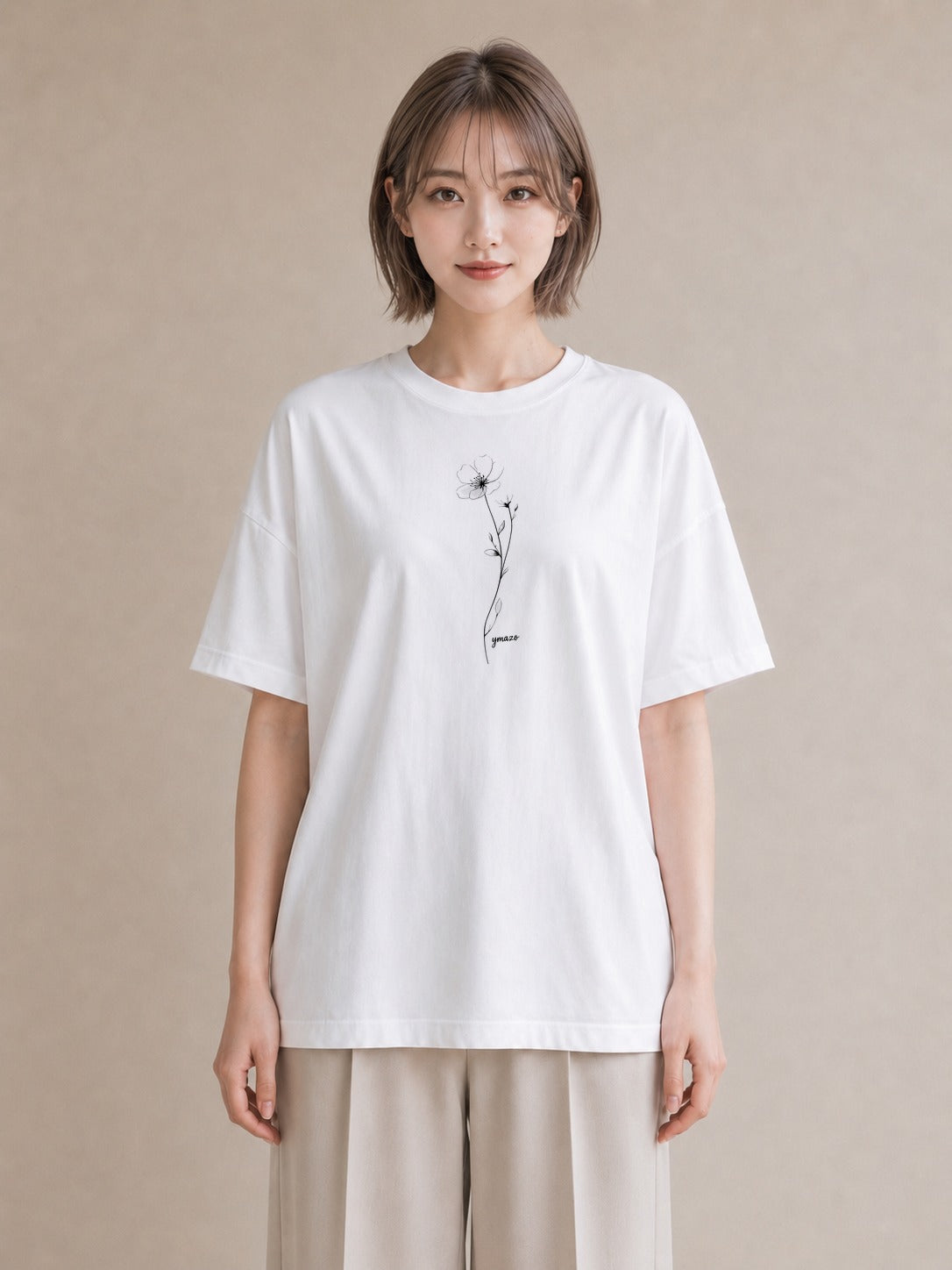 半袖Tシャツ レディース さくら 桜 桜の枝 イラスト ポップ 帰省 ラフ 白T