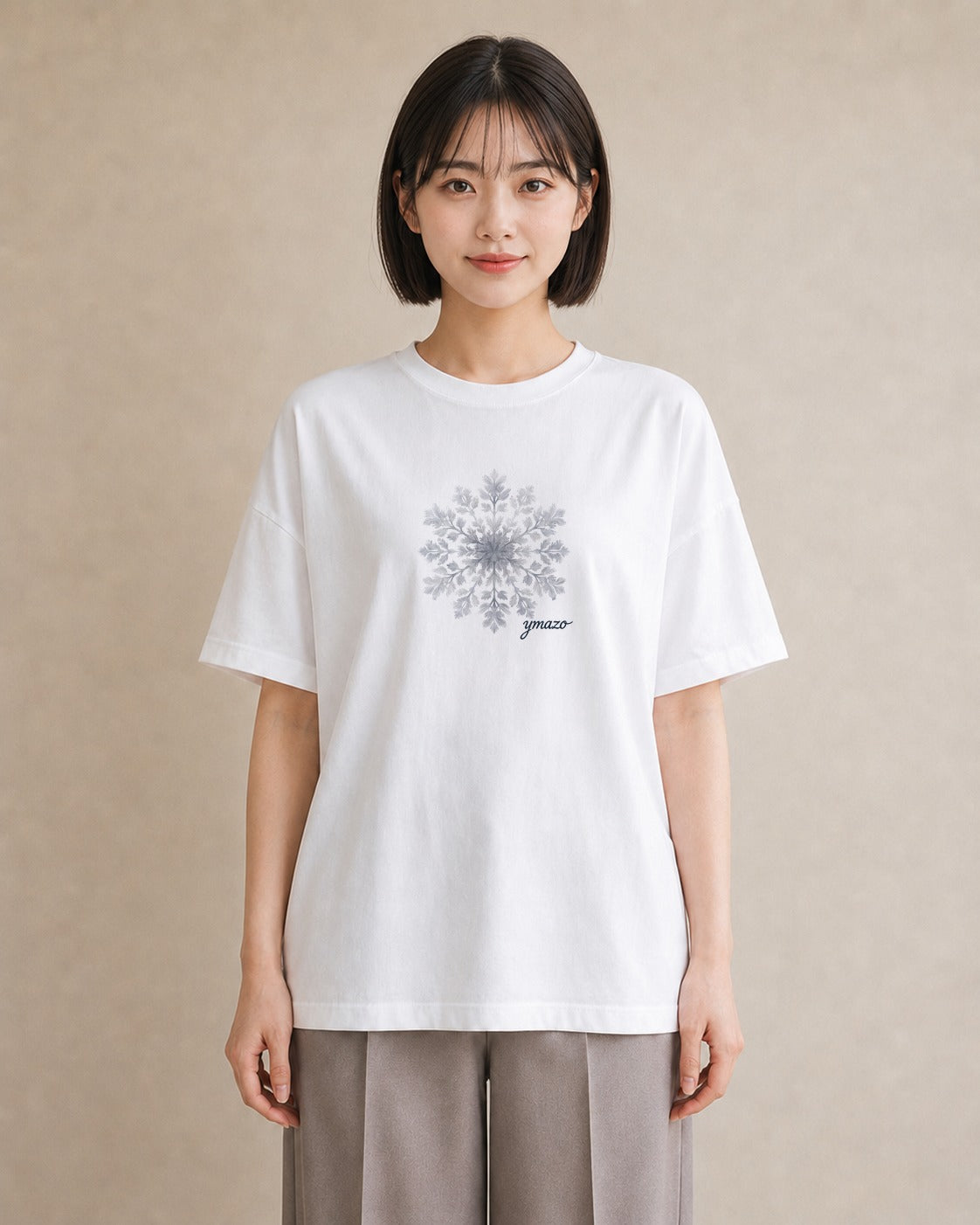 Tシャツ レディース 雪 星空 宇宙 イラスト レトロ 母娘コーデ 自分用 白T