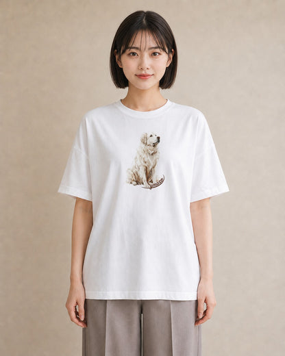 デザインTシャツ レディース 老犬 犬 いぬ イラスト カジュアル カフェ巡り 女子会 白T
