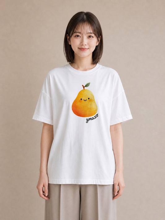 Tシャツ レディース みかん 食べ物 フード イラスト ミニマル 旅行 母娘コーデ 白T