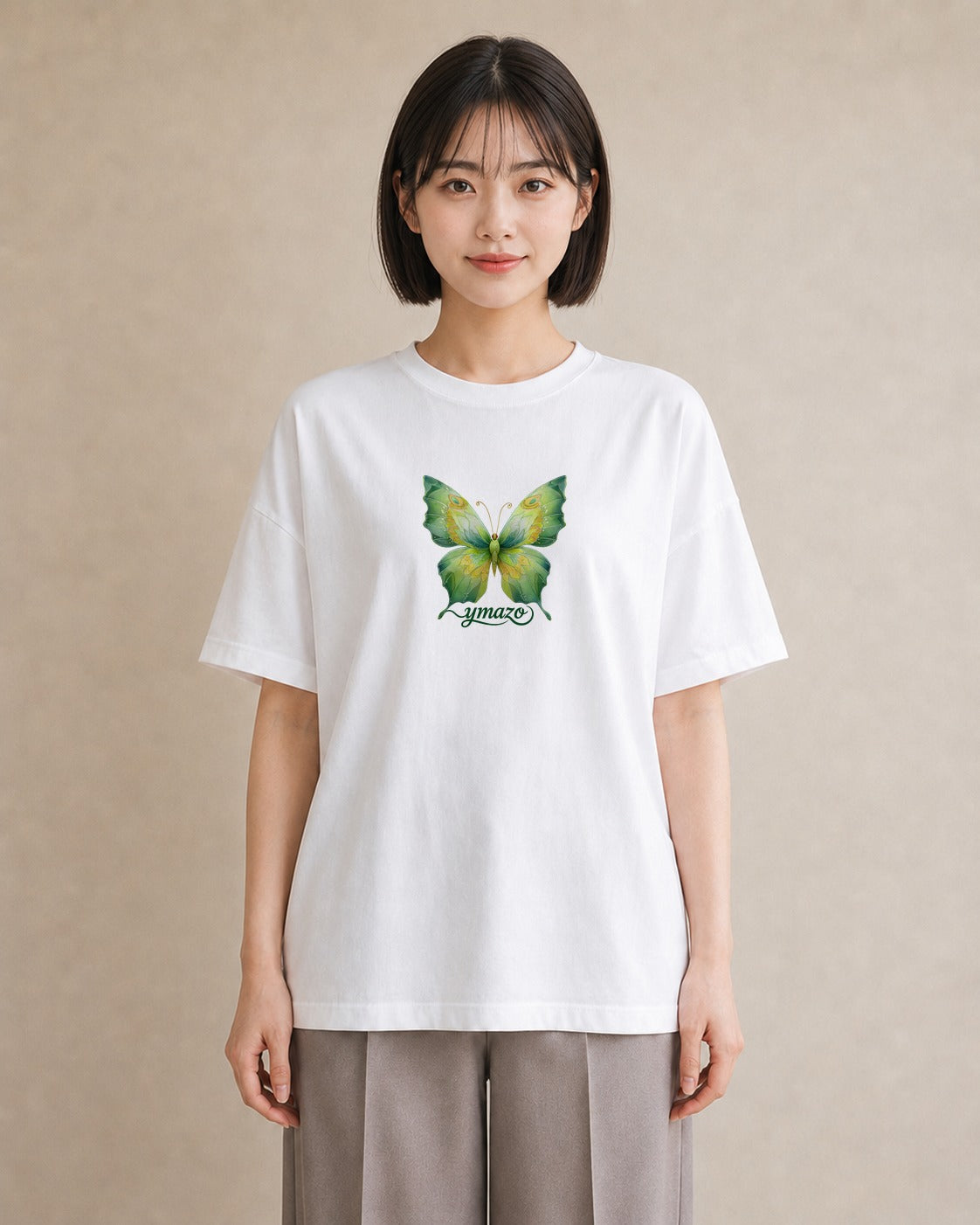 デザインTシャツ レディース ちょうちょ 蝶 バタフライ 昆虫 虫 イラスト お洒落 おしゃれギフト 社会人 白T