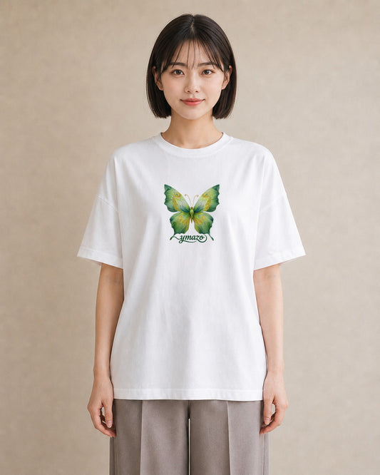 デザインTシャツ レディース ちょうちょ 蝶 バタフライ 昆虫 虫 イラスト お洒落 おしゃれギフト 社会人 白T