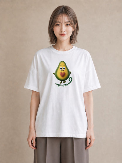 プリントTシャツ レディース アボカド 食べ物 フード イラスト ヴィンテージ風 お揃い 親子 白T