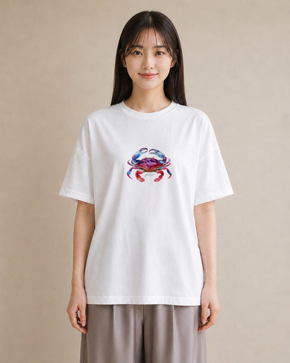 プリントTシャツ レディース エビ 海の生き物 海 イラスト 普段使い 秋コーデ おしゃれギフト 白T