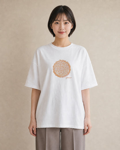 デザインTシャツ レディース パン 食べ物 フード イラスト ポップ 自分用 ルームウェア 白T