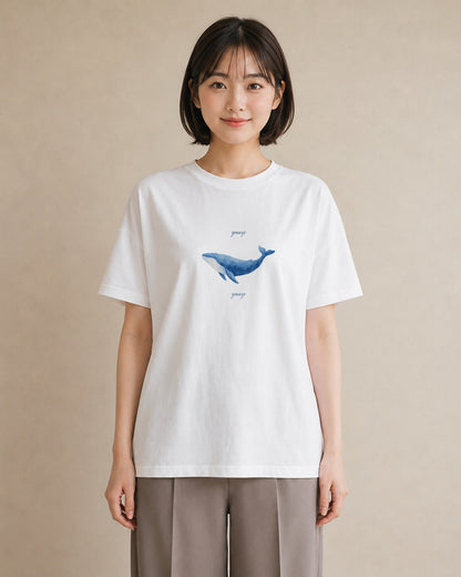 グラフィックTシャツ レディース シャチ 海の生き物 海 イラスト 休日コーデ 部屋着 女性向けギフト 白T