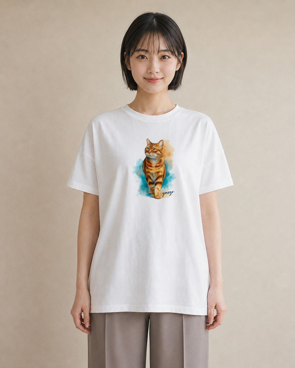 Tシャツ レディース 三毛猫 みけねこ 三毛 猫 ねこ イラスト ゆるコーデ ギフト 母の日 白T
