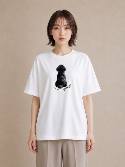 半袖Tシャツ レディース トイプードル プードル 犬 いぬ イラスト 週末コーデ 敬老の日 白T