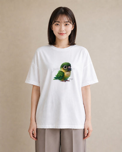 グラフィックTシャツ レディース セキセイインコ ペット 動物 イラスト シンプル 通学 誕生日プレゼント 白T