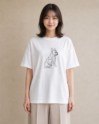半袖Tシャツ レディース 犬 いぬ わんこ イラスト フェミニン 姉妹 送別ギフト 白T