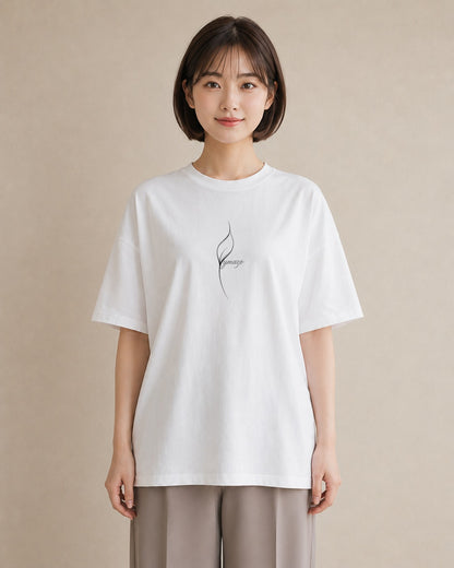 Tシャツ レディース 扇子 そよ風 ナチュラル アンティーク イラスト アート風 女性 旅行用 白T