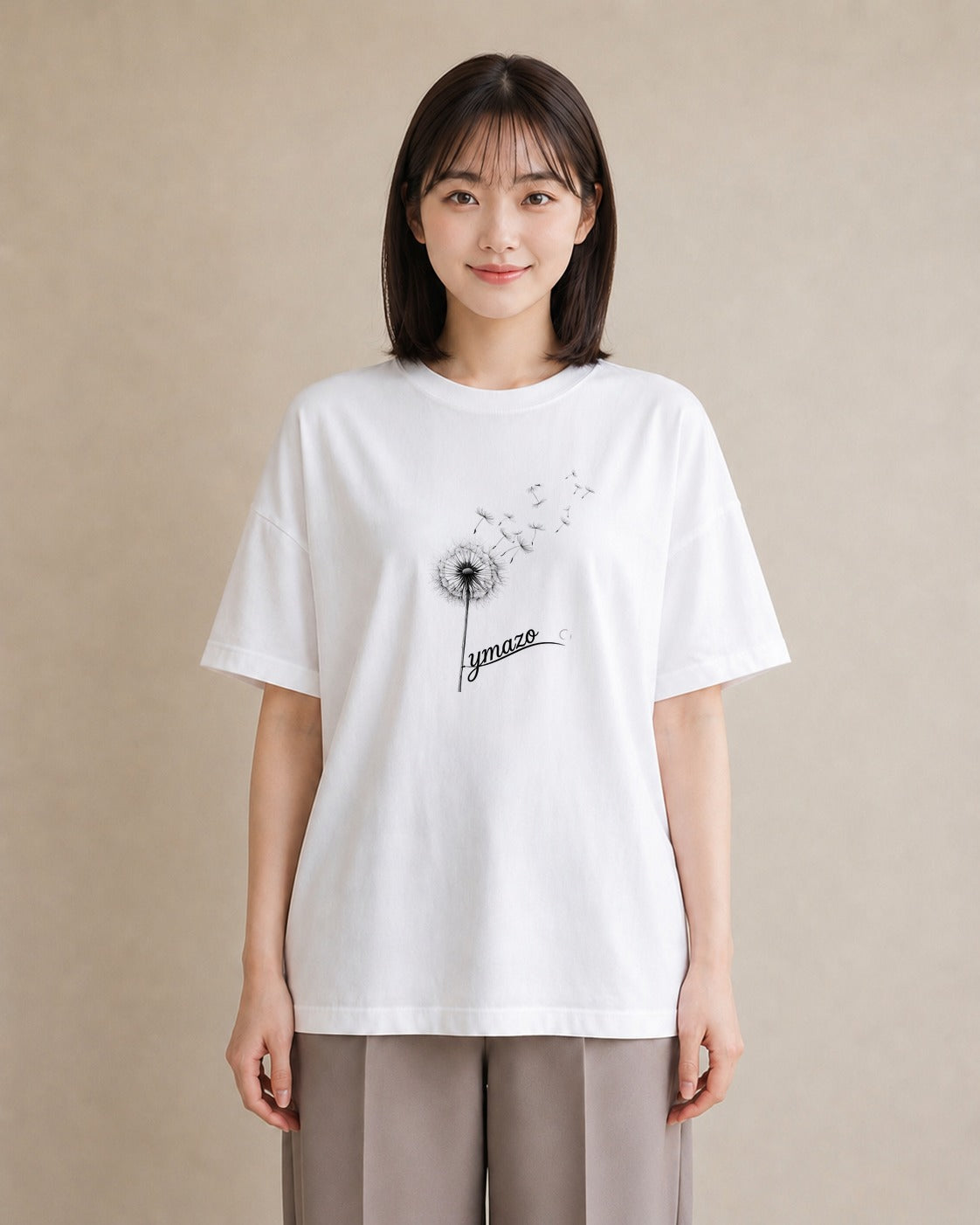 デザインTシャツ レディース たんぽぽ 花 花柄 イラスト シック 敬老の日 ホワイトデー 白T