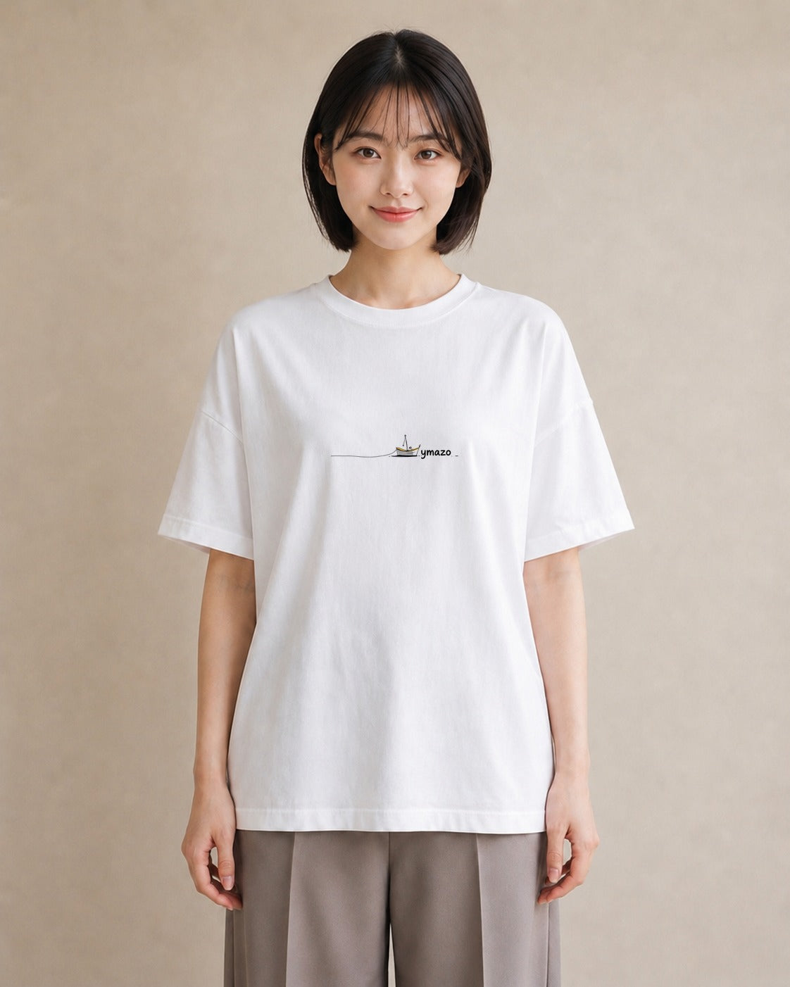 半袖Tシャツ レディース 紙の船 水辺 ナチュラル アンティーク イラスト ガーリー 誕生日プレゼント 綿100 白T