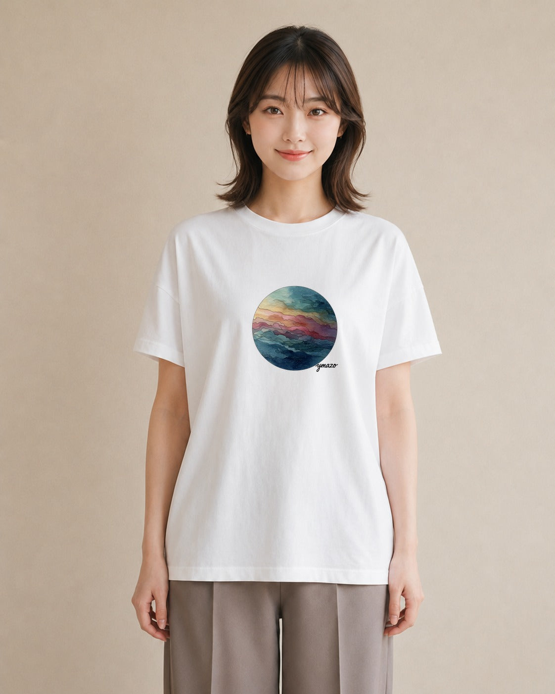 半袖Tシャツ レディース 蟹座 星空 宇宙 イラスト カジュアル 誕生日プレゼント 綿100 白T