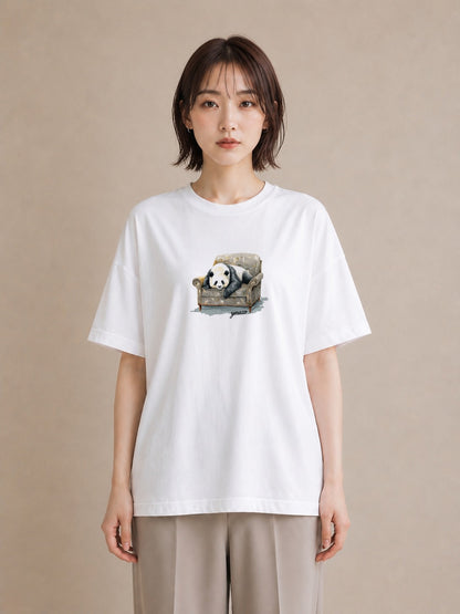 デザインTシャツ レディース パンダ 動物 アニマル イラスト お洒落 母娘コーデ 自分用 白T