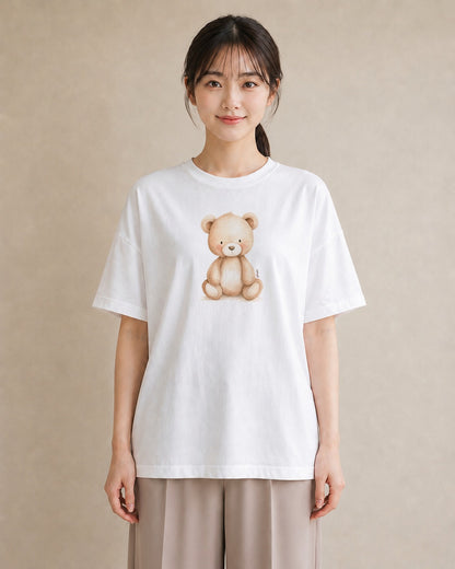 グラフィックTシャツ レディース くま クマ ベア 動物 アニマル イラスト ミニマル ギフト 母の日 白T