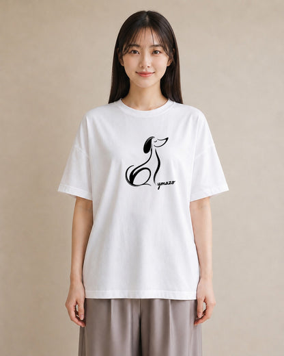 Tシャツ レディース 犬 いぬ わんこ イラスト ガーリー 女性向けギフト 散歩 白T