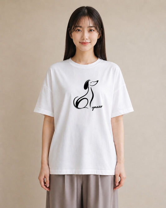 Tシャツ レディース 犬 いぬ わんこ イラスト ガーリー 女性向けギフト 散歩 白T