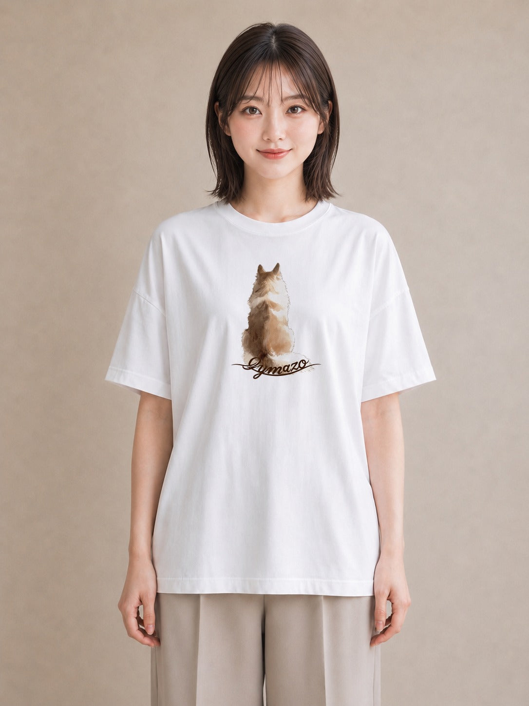 グラフィックTシャツ レディース キジトラ 猫 ねこ イラスト シンプル 部屋着 女性向けギフト 白T