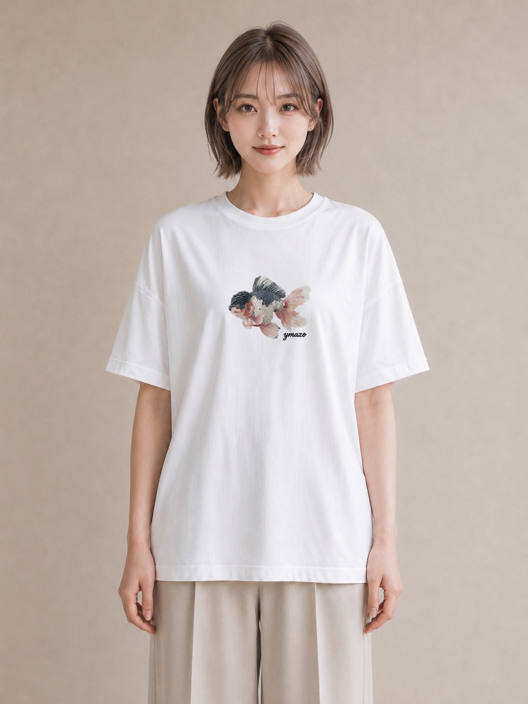 デザインTシャツ レディース らんちゅう ペット 動物 イラスト ガーリー ホワイトデー 春服 白T