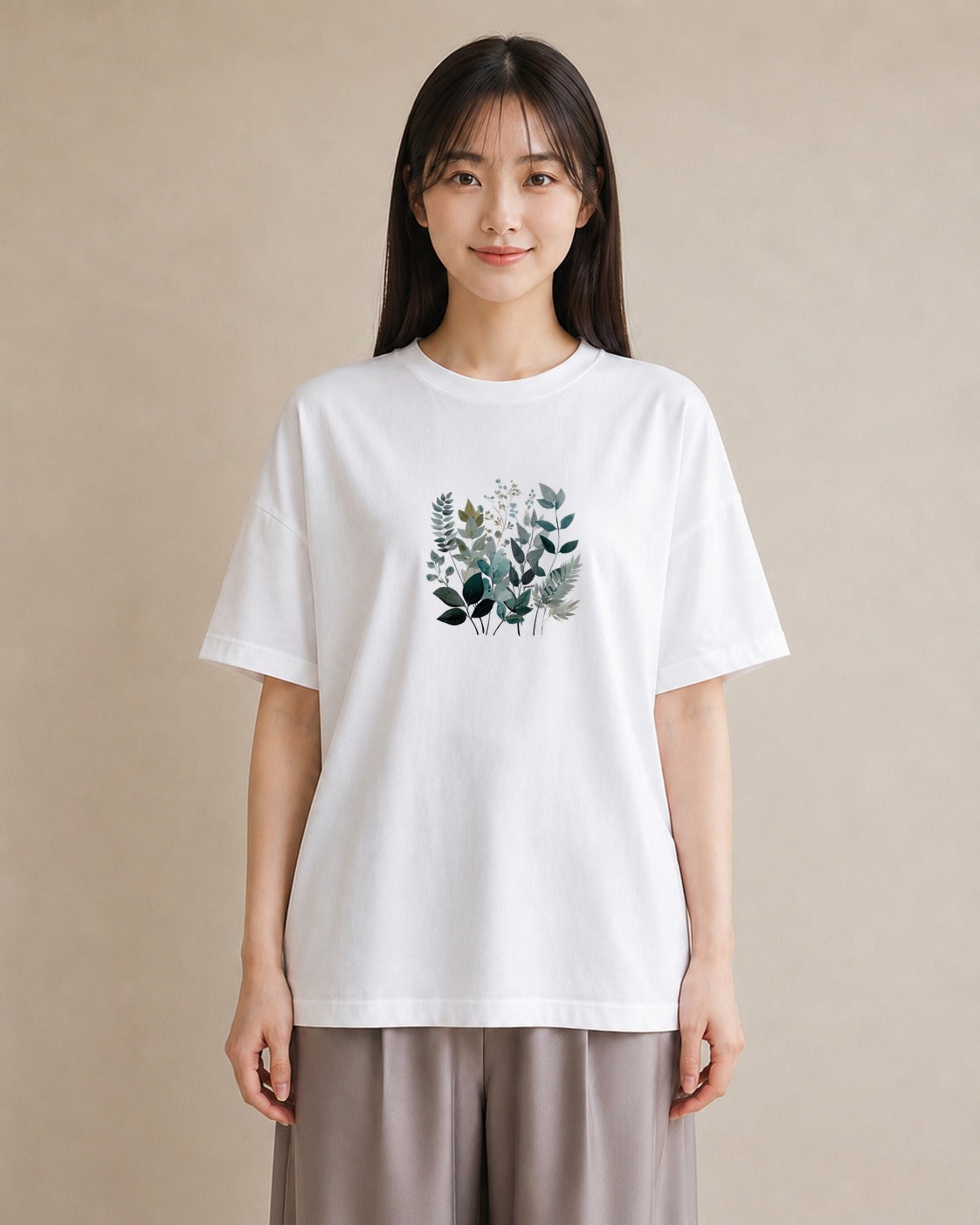 半袖Tシャツ レディース ハーブ 植物 ボタニカル イラスト ラフ 女子会 お揃い 白T