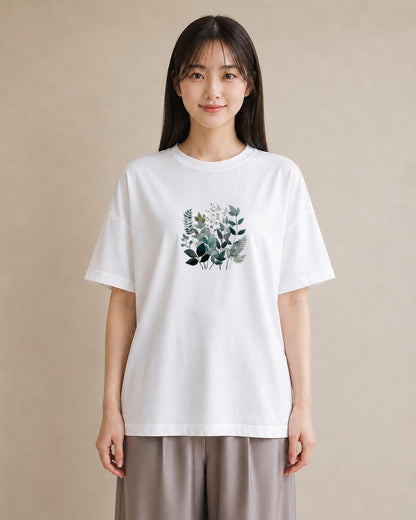 半袖Tシャツ レディース ハーブ 植物 ボタニカル イラスト ラフ 女子会 お揃い 白T