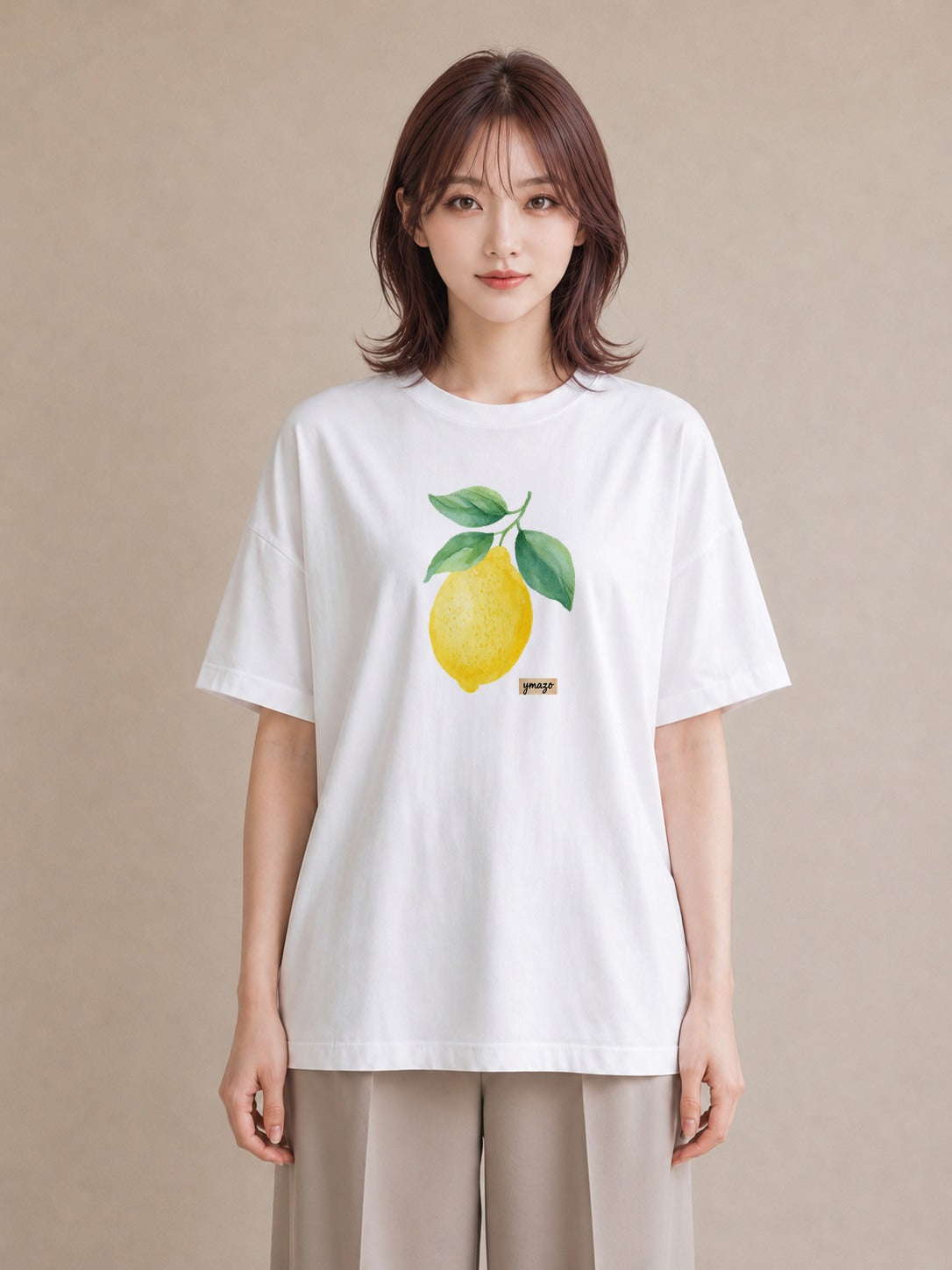 Tシャツ レディース レモン 檸檬 食べ物 フード イラスト アート風 デイリーウェア 休日 白T