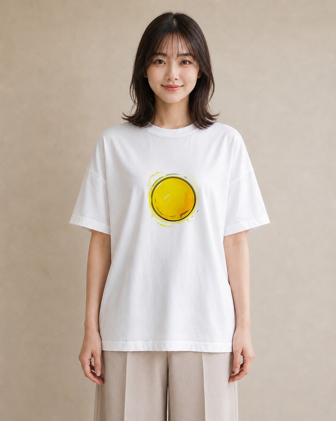 グラフィックTシャツ レディース 目玉焼き 食べ物 フード イラスト フェミニン おしゃれギフト 社会人 白T