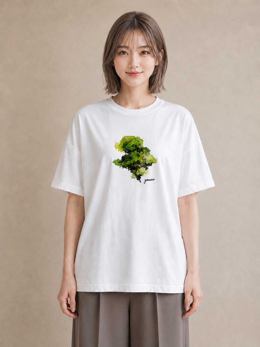 デザインTシャツ レディース 苔 植物 ボタニカル イラスト 北欧風 春コーデ 姉妹 白T