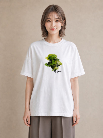 デザインTシャツ レディース 苔 植物 ボタニカル イラスト 北欧風 春コーデ 姉妹 白T