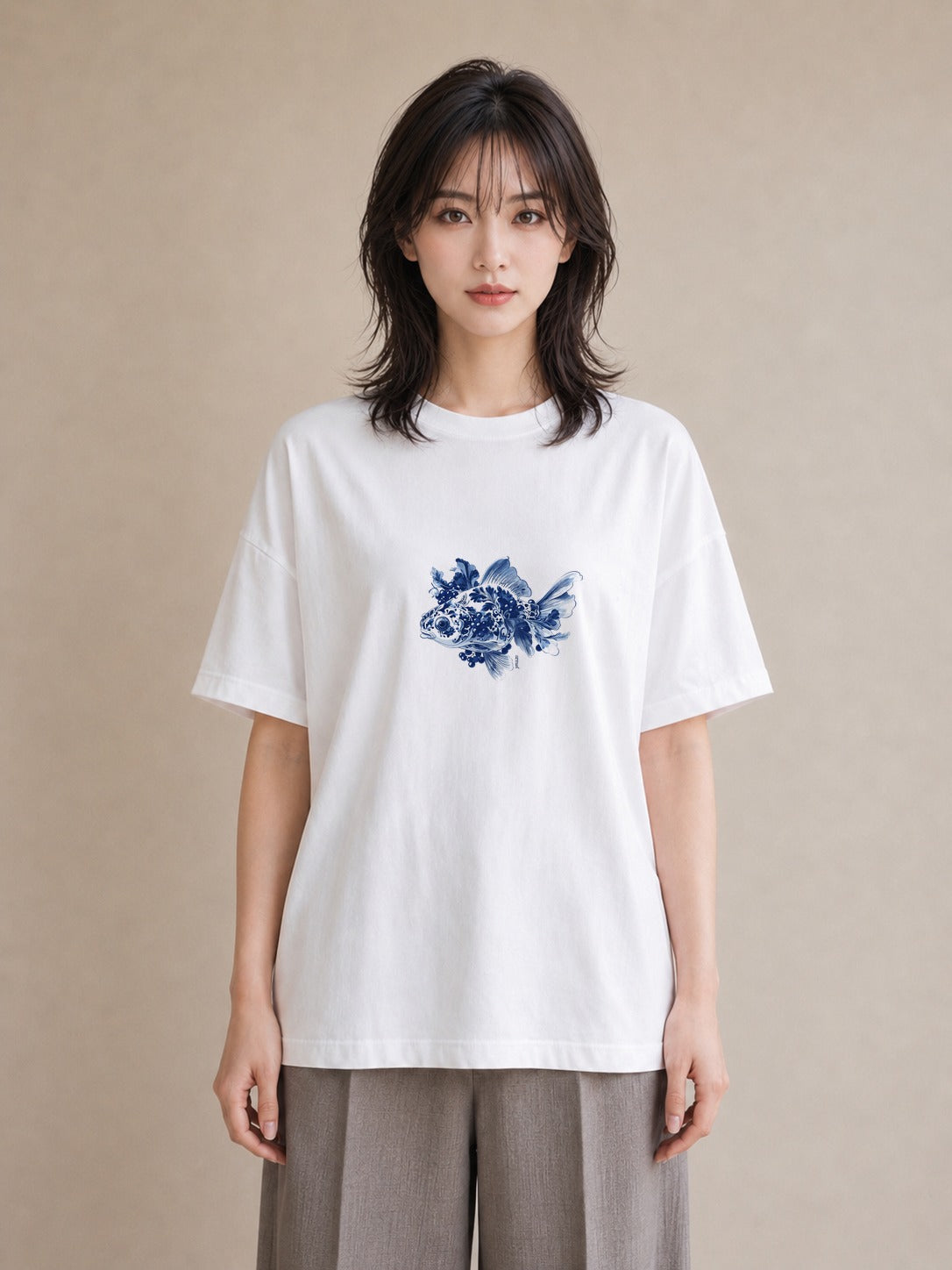 Tシャツ レディース ベタ ペット 動物 イラスト 上品 女子会 お揃い 白T