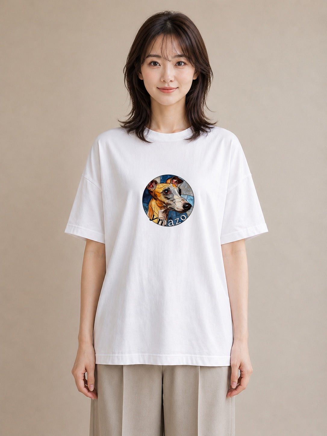 グラフィックTシャツ レディース イタリアングレーハウンド 犬 いぬ イラスト 線画 社会人 女性 白T
