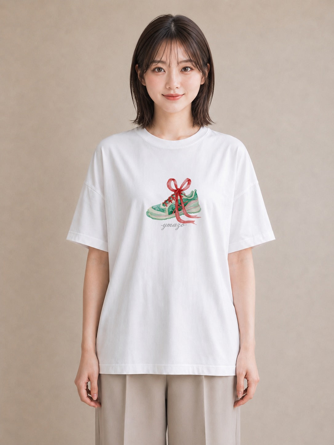 半袖Tシャツ レディース バレエシューズ バレエ トウシューズ ナチュラル アンティーク イラスト ミニマル ホワイトデー 春服 白T