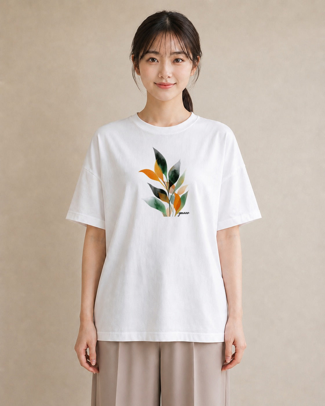 半袖Tシャツ レディース ボタニカル 植物 イラスト カジュアル 旅行 母娘コーデ 白T