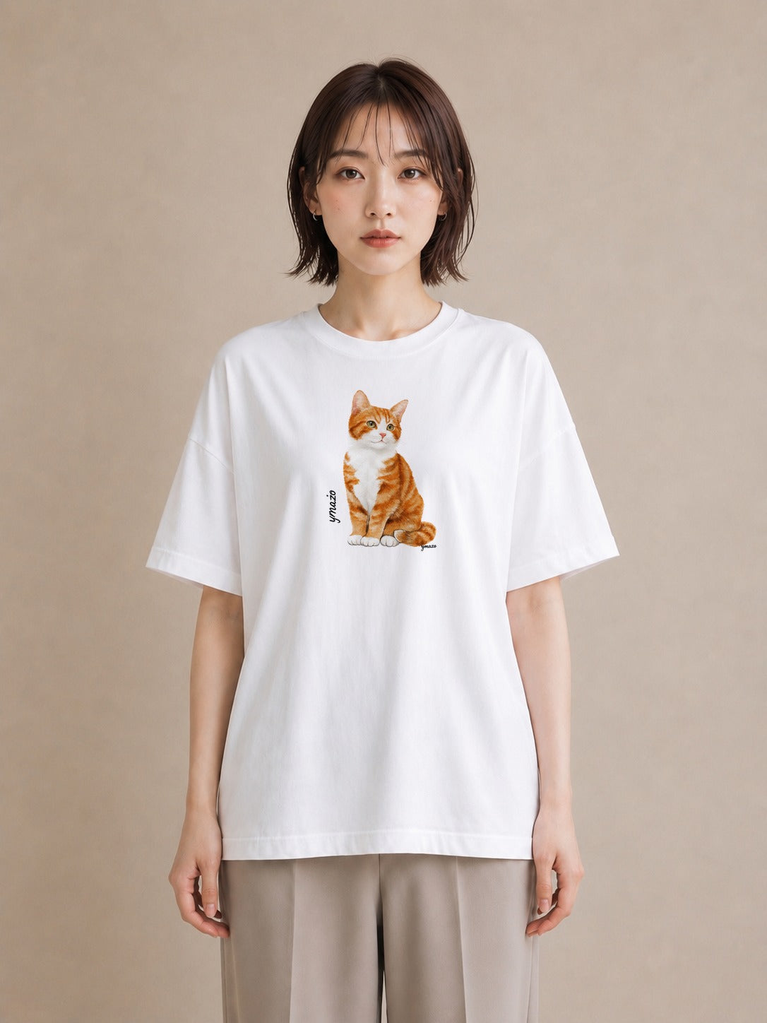 デザインTシャツ レディース アビシニアン 猫 ねこ イラスト ユニーク 旅行用 海 白T