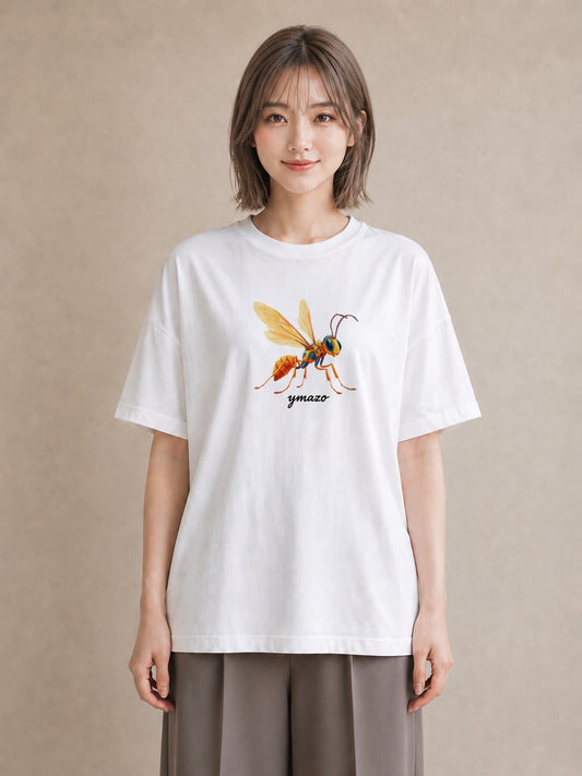 グラフィックTシャツ レディース ホタル 昆虫 虫 イラスト 上品 秋コーデ おしゃれギフト 白T