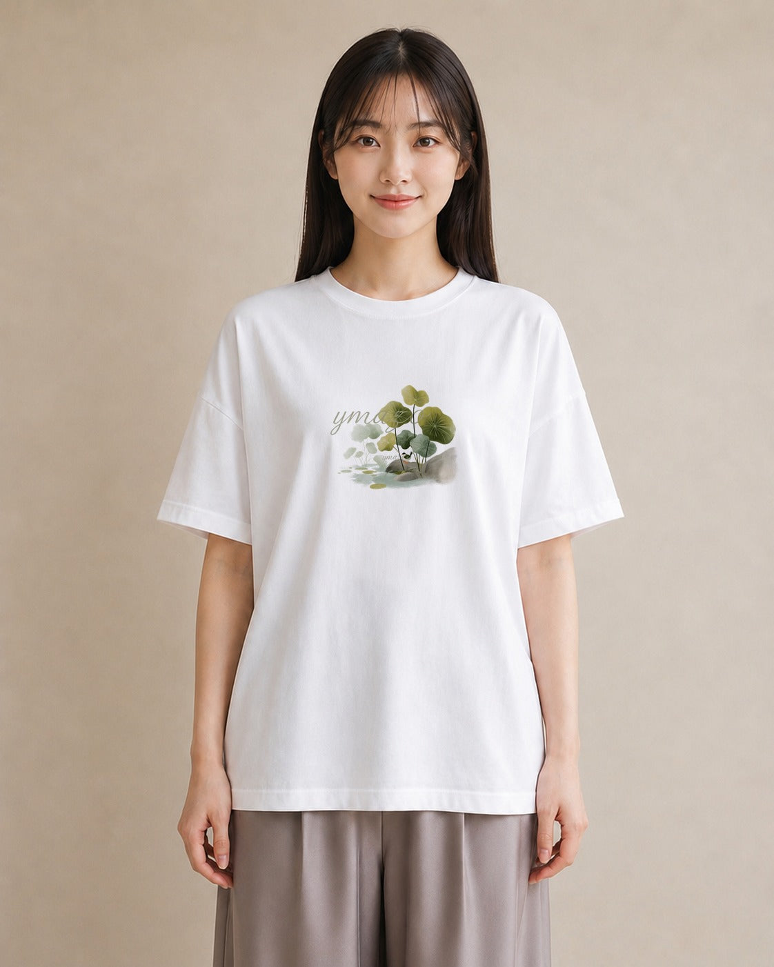 半袖Tシャツ レディース 桟橋 水辺 波止場 ナチュラル アンティーク イラスト モード 女性 旅行用 白T