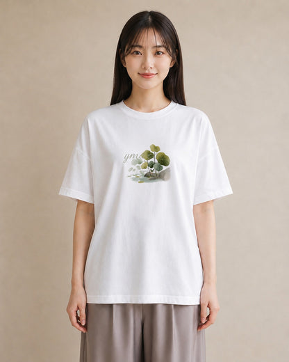 半袖Tシャツ レディース 桟橋 水辺 波止場 ナチュラル アンティーク イラスト モード 女性 旅行用 白T
