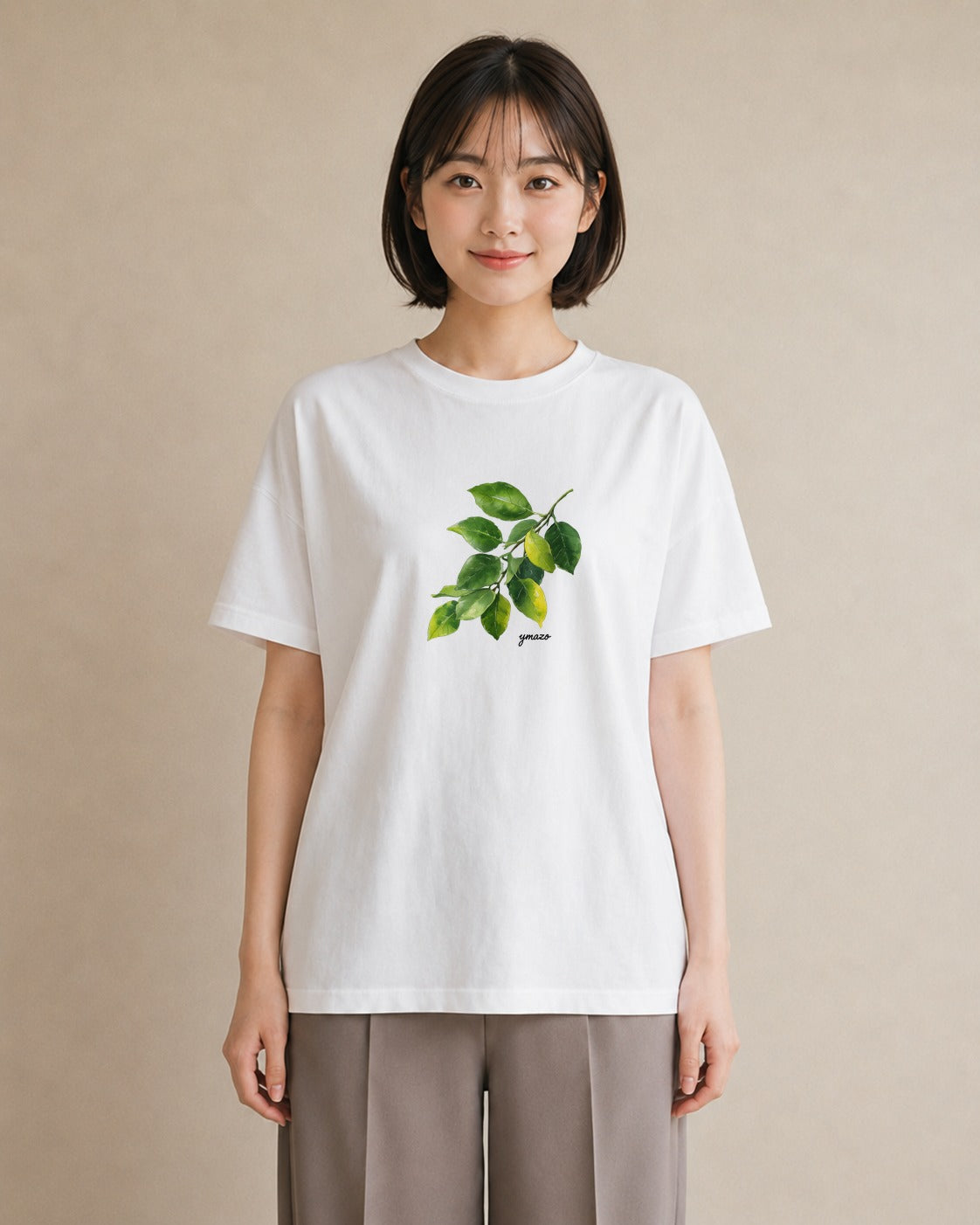 プリントTシャツ レディース 葉っぱ 植物 ボタニカル イラスト シック 旅行用 海 白T